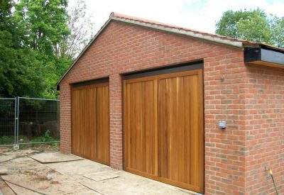 Wooden garage door