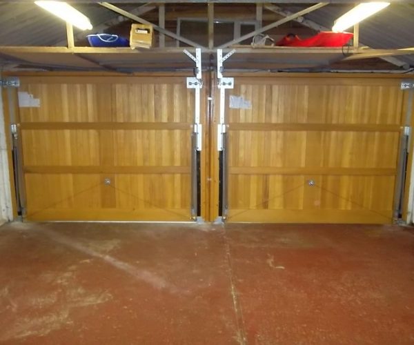 2 TIMBER CEDAR DOORS FITTED IN CHOBHAM, SURREY 2