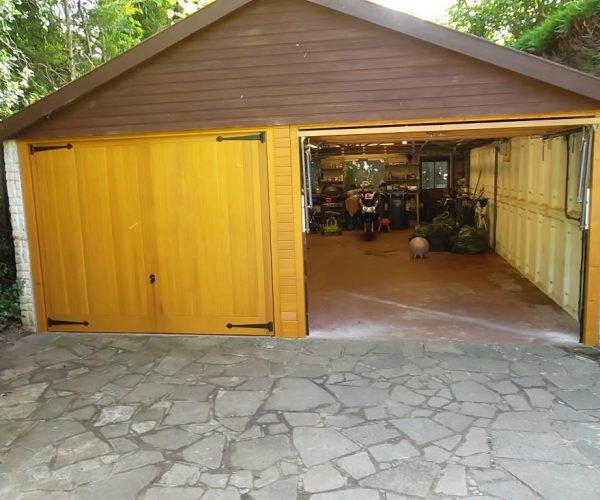 2 TIMBER CEDAR DOORS FITTED IN CHOBHAM, SURREY 9