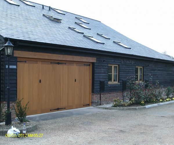 Cedar Timber Garage Door, fitted in Guildford, Surrey 2