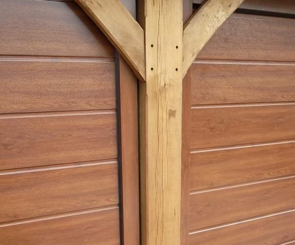 3 CARTECK SECTIONAL DOORS IN DARK OAK FITTED CHILWORTH, SURREY 4