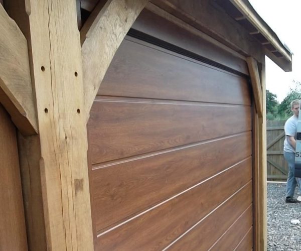 3 CARTECK SECTIONAL DOORS IN DARK OAK FITTED CHILWORTH, SURREY 7