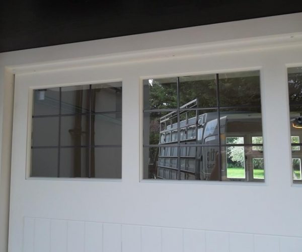 CEDAR TIMBER GARAGE DOOR WITH WINDOWS FITTED IN GUILDFORD 4