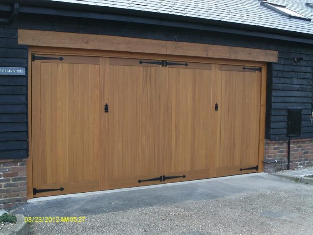 Cedar Timber Garage Door, fitted in Guildford, Surrey 1