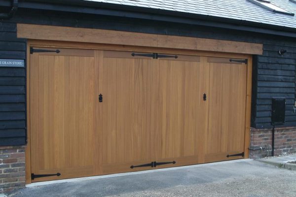 Cedar Timber Garage Door, fitted in Guildford, Surrey