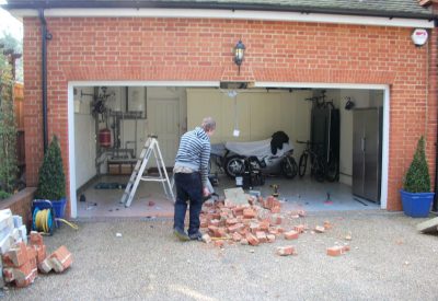 Single to double garage door conversion