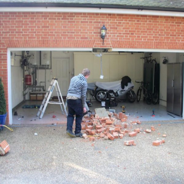 Single to double garage door conversion