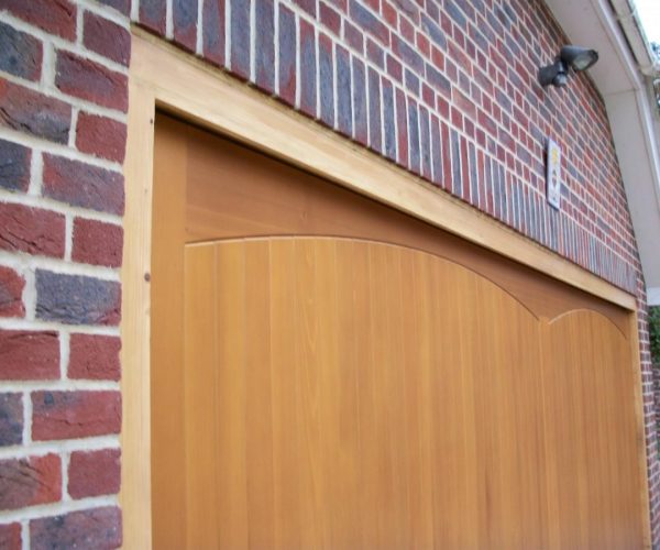 SOLID CEDAR TIMBER GARAGE DOOR FITTED IN LEATHERHEAD, SURREY 4