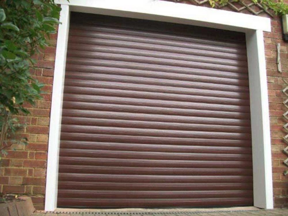 Seceuroglide Roller Door in Mahogany, Epsom, Surrey 1
