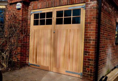 side-hinged garage door