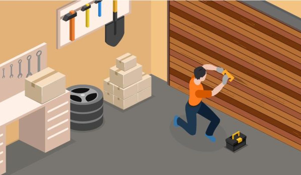 Filling in splits in a garage door