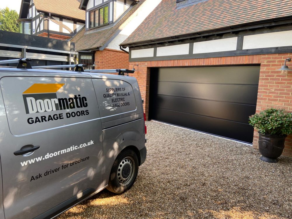 Double Carteck Sectional Garage Door fitted in Weybridge, Surrey 1