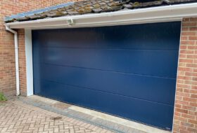 carteck sectional with solid panels in steel blue (1)