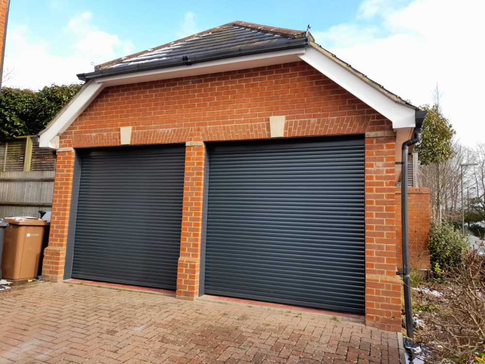 2 Alluguard Roller Garage Doors in Anthracite Grey Gitted in Guildford 1