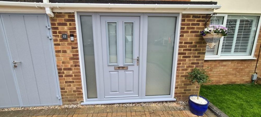Matching Grey Garage Door & Front Door 1