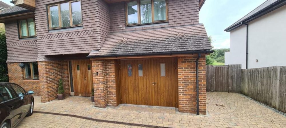 Timber Garage Doors with Pedestrian Access 1