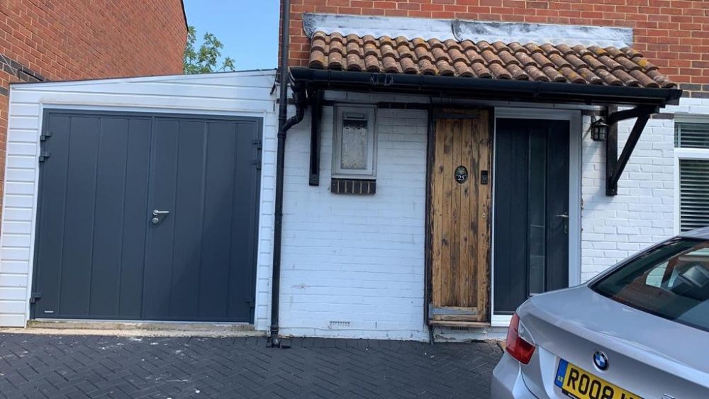 Matching Grey Front & Garage Door 1