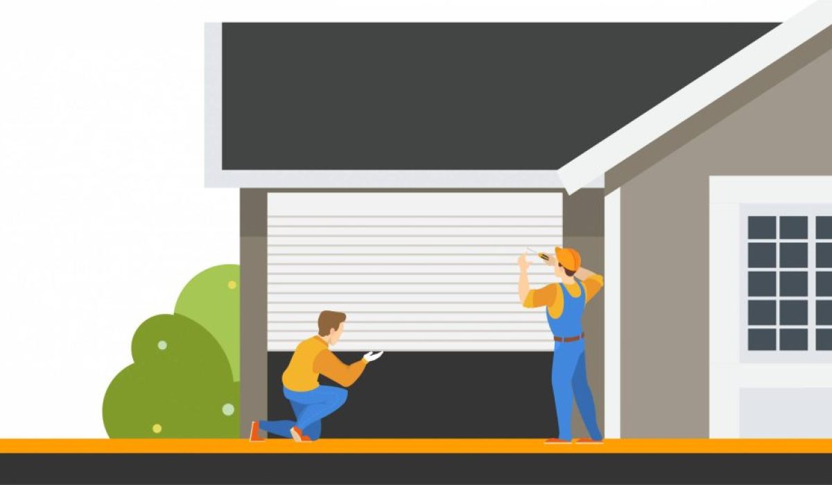Installation of garage door illustration