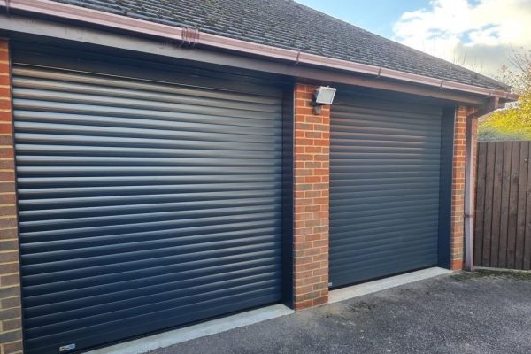 Matching Grey Roller Garage Doors