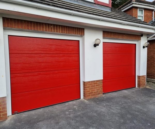Red Sectional Garage Door Installation 2
