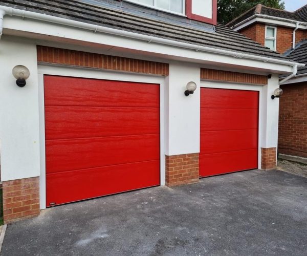 Red Sectional Garage Door Installation 4