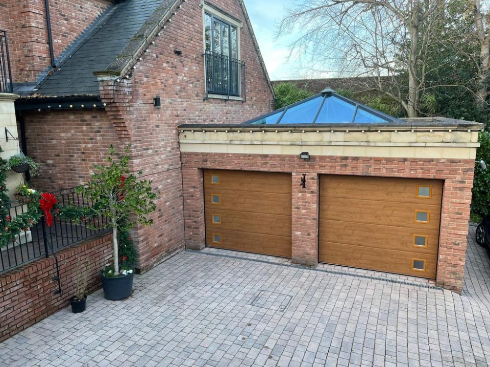 Two Timber Effect Sectional Garage Doors 1