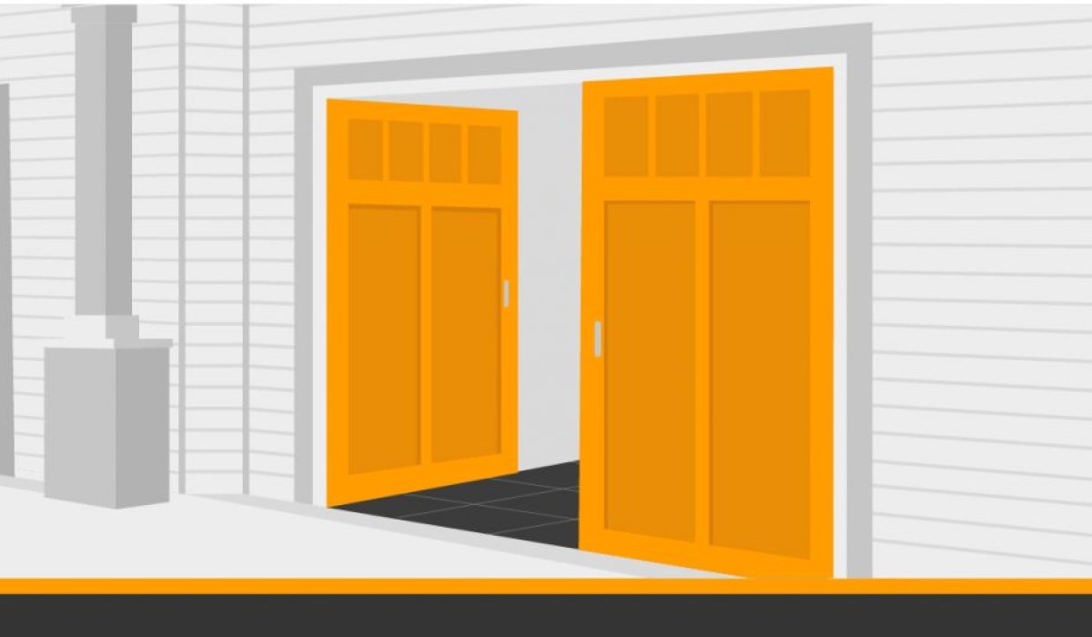 Side hinged garage door