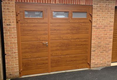 Pedestrian access garage door