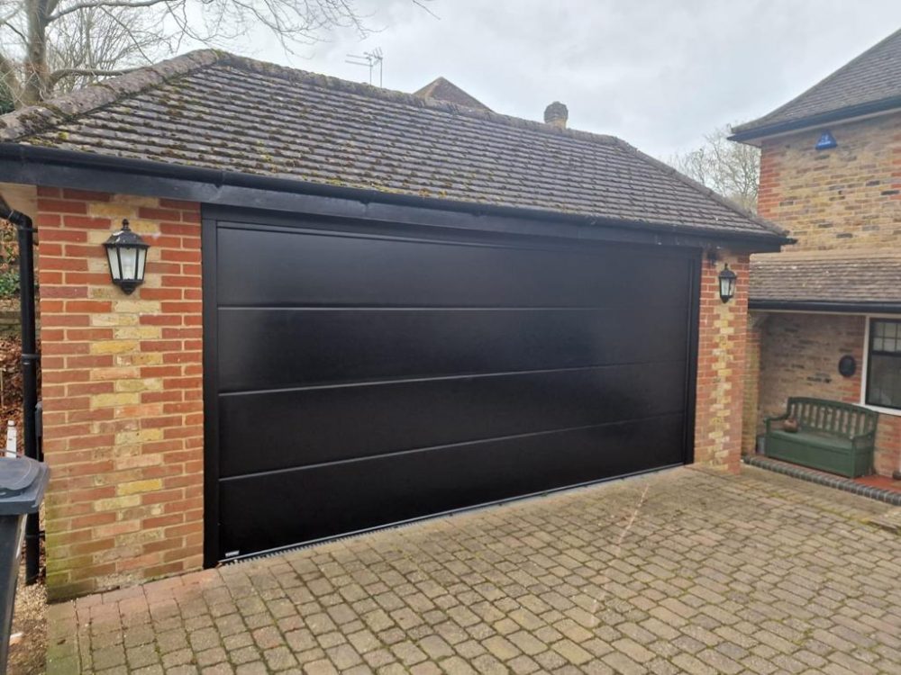 Black Double Sectional Garage Door 1