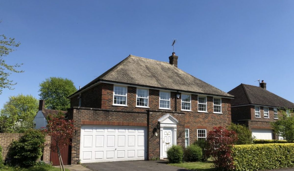 White is a popular garage door colour on Georgian houses