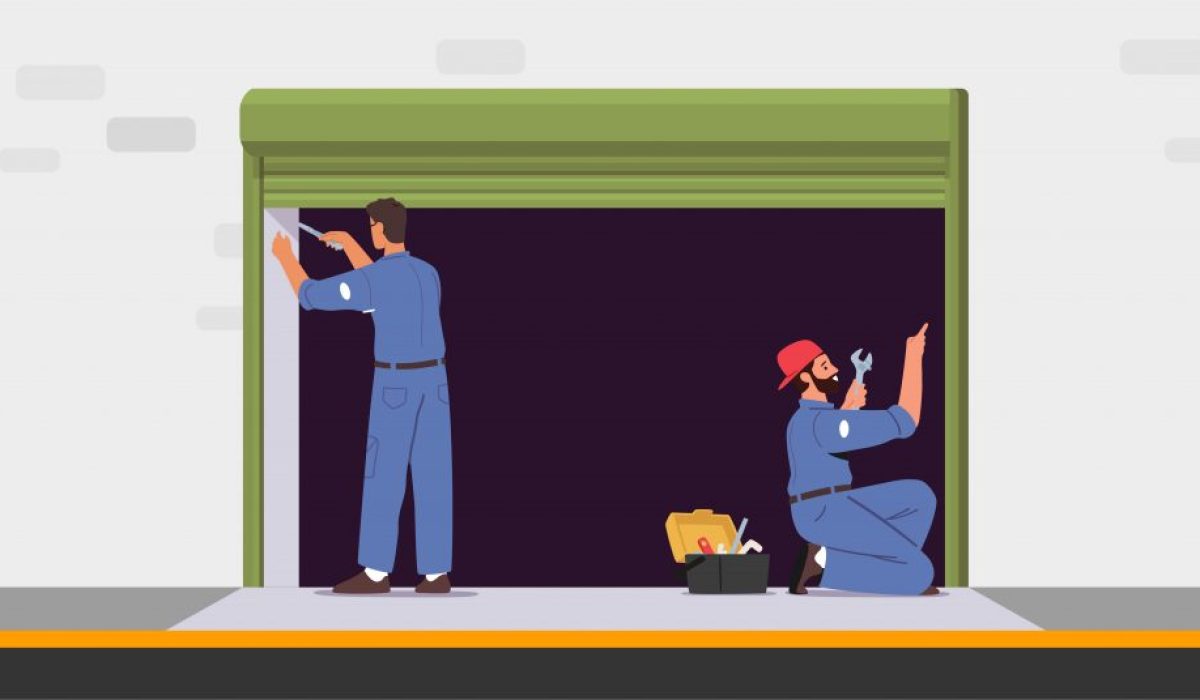 Doormatic engineers fitting garage door