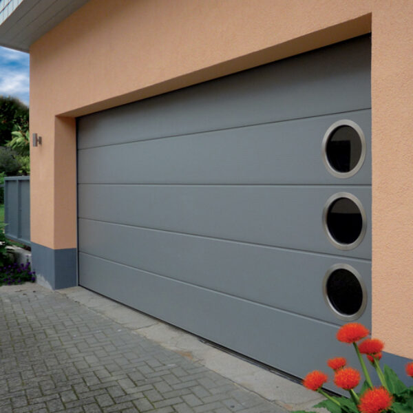 Teckentrup CarTeck Sectional Garage Door With Round Windows