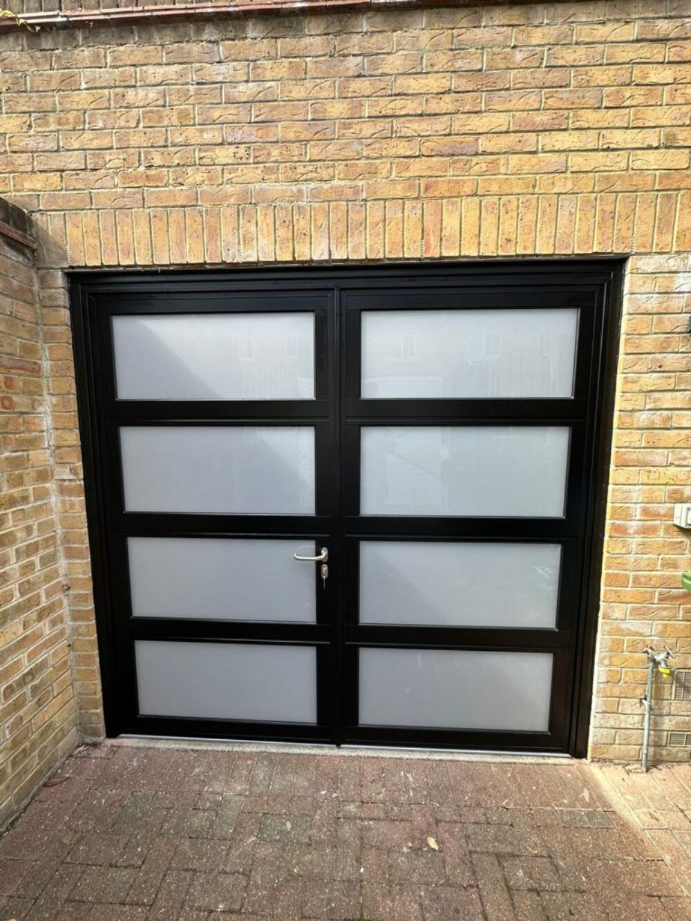 Glass Side-Hinged Garage Door Installation 1