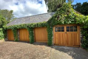 Matching timber garage doors – outside