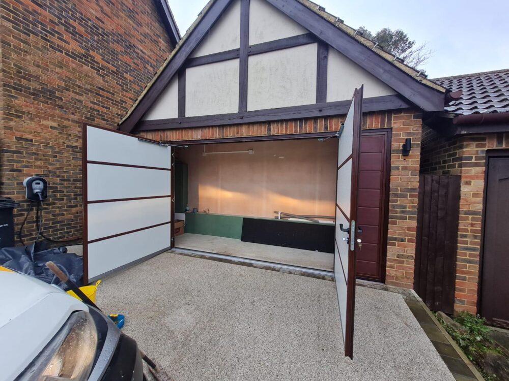 Burgundy Side Hinged Garage Door 1
