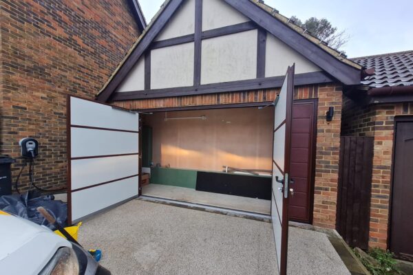 Burgundy Side Hinged Garage Door
